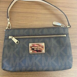 Michael Kors Brown Signature Wristlet Bag
